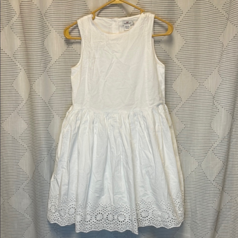 Vineyard Vines Girls White Eyelet Dress Size 14 Cotton Summer